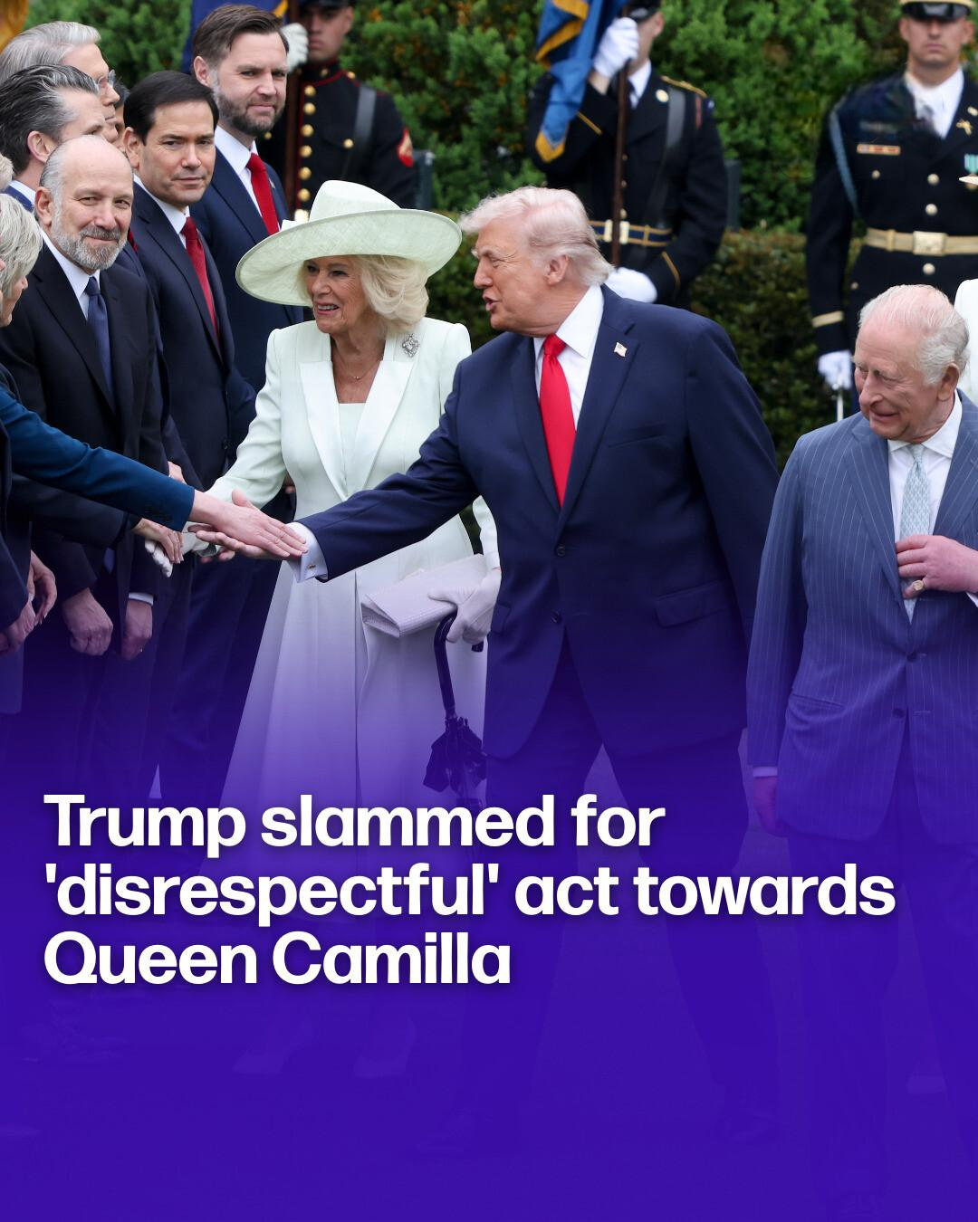 Caught on Camera: The Moment Trump 'Cut In Front' of Queen Camilla That Has Britain Talking