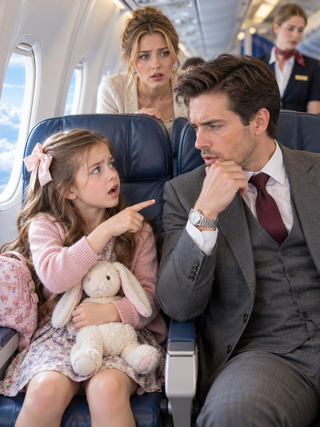 A Millionaire Boarding His Flight Asked a Little Girl What Her Name Was - One Look at Her Face Made His Blood Run Cold